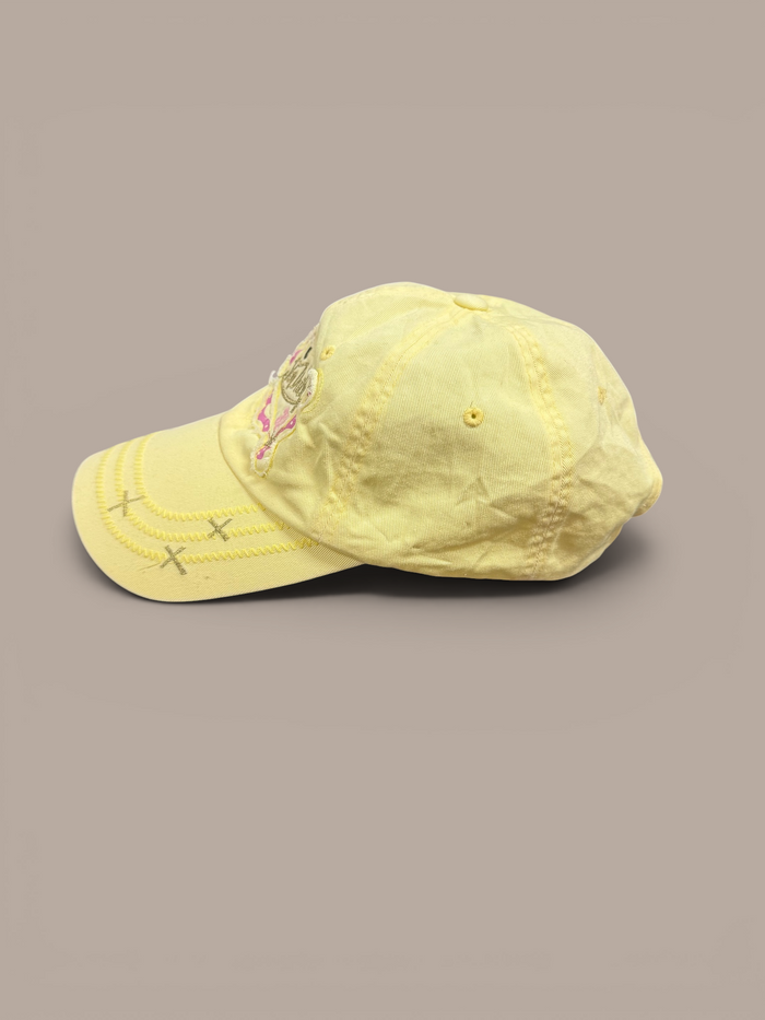 von dutch hat pastel yellow with pink details