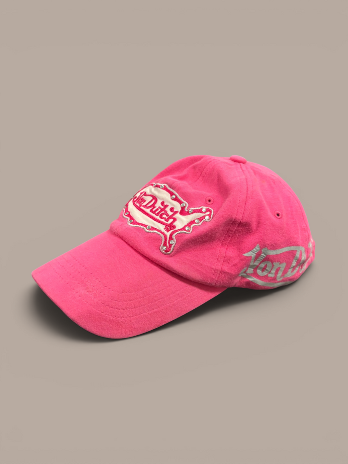 von dutch pink cap with logo on side