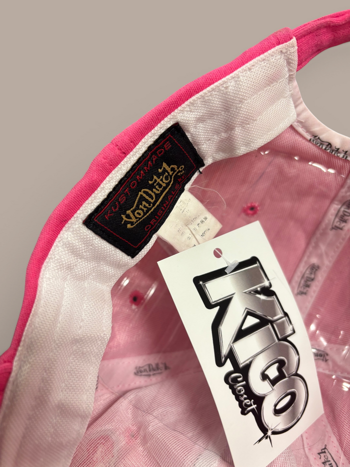 von dutch pink cap with logo on side