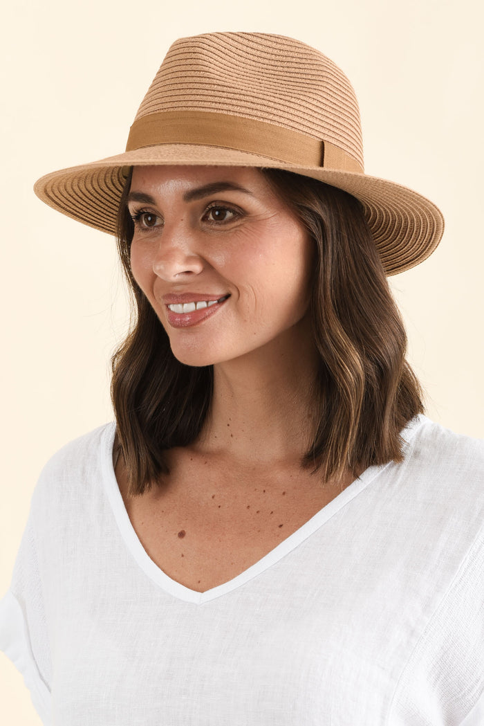 Voyager Caramel Travel Fedora