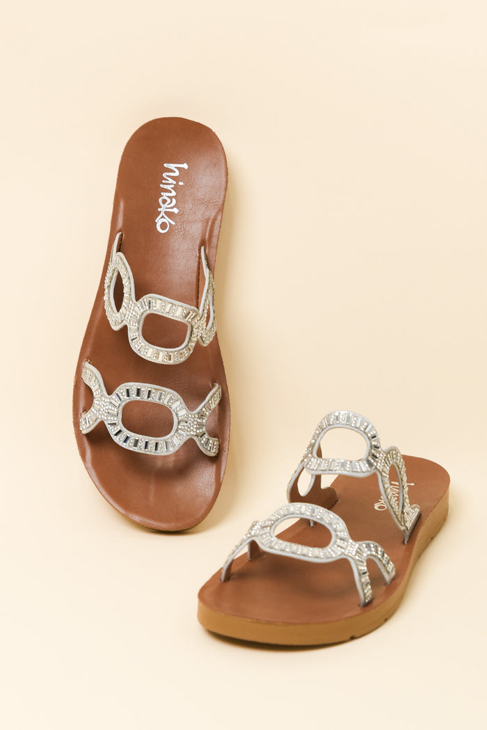 Wembley Silver Diamante Slide