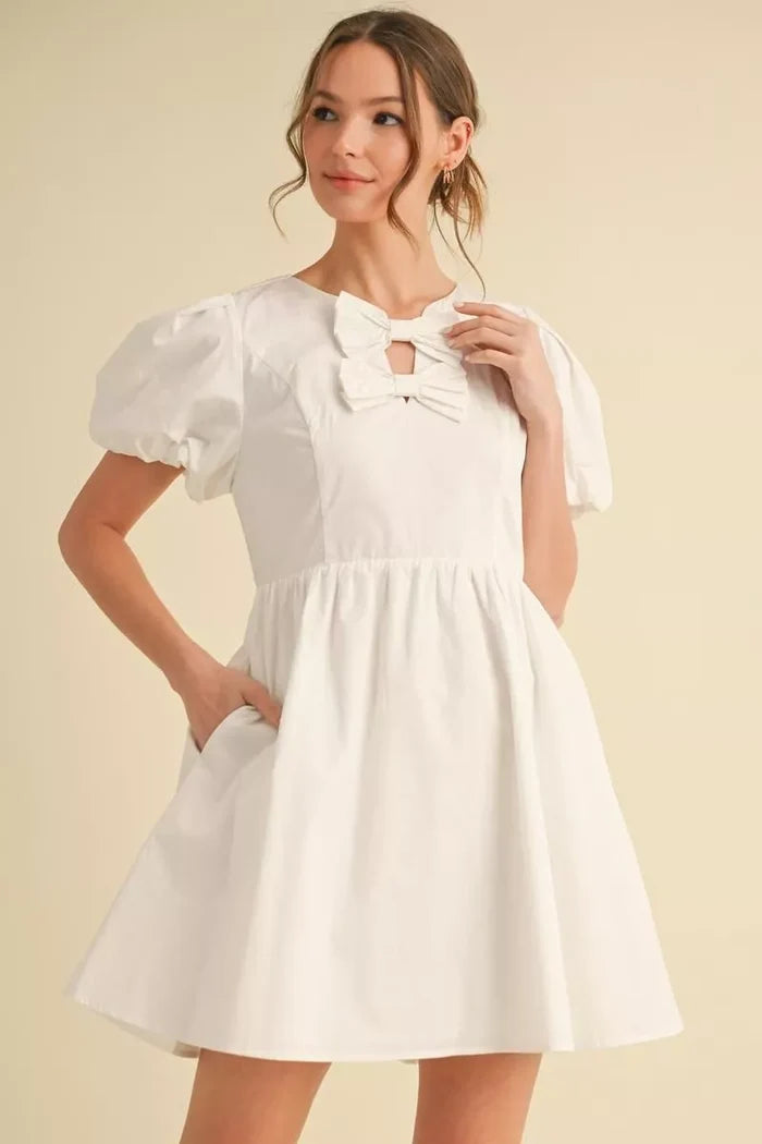 White Bow Dress - final sale