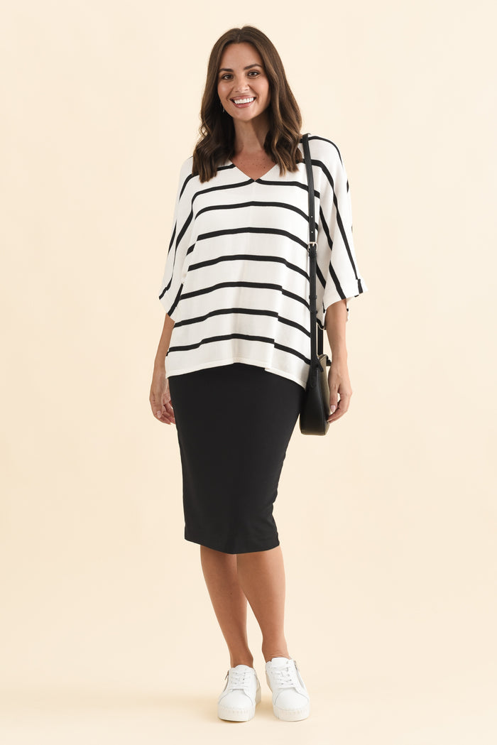 Whitney Black Bamboo Tube Skirt,Brunette model,alt text|model:MJ