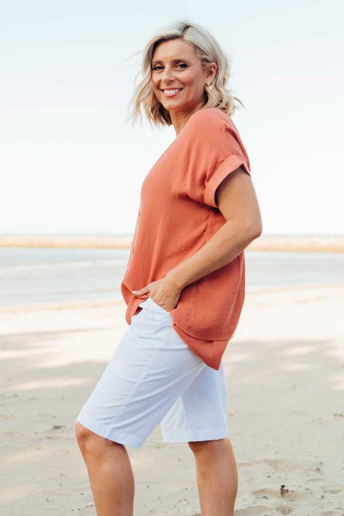Wilson White Cotton Shorts,Lifestyle