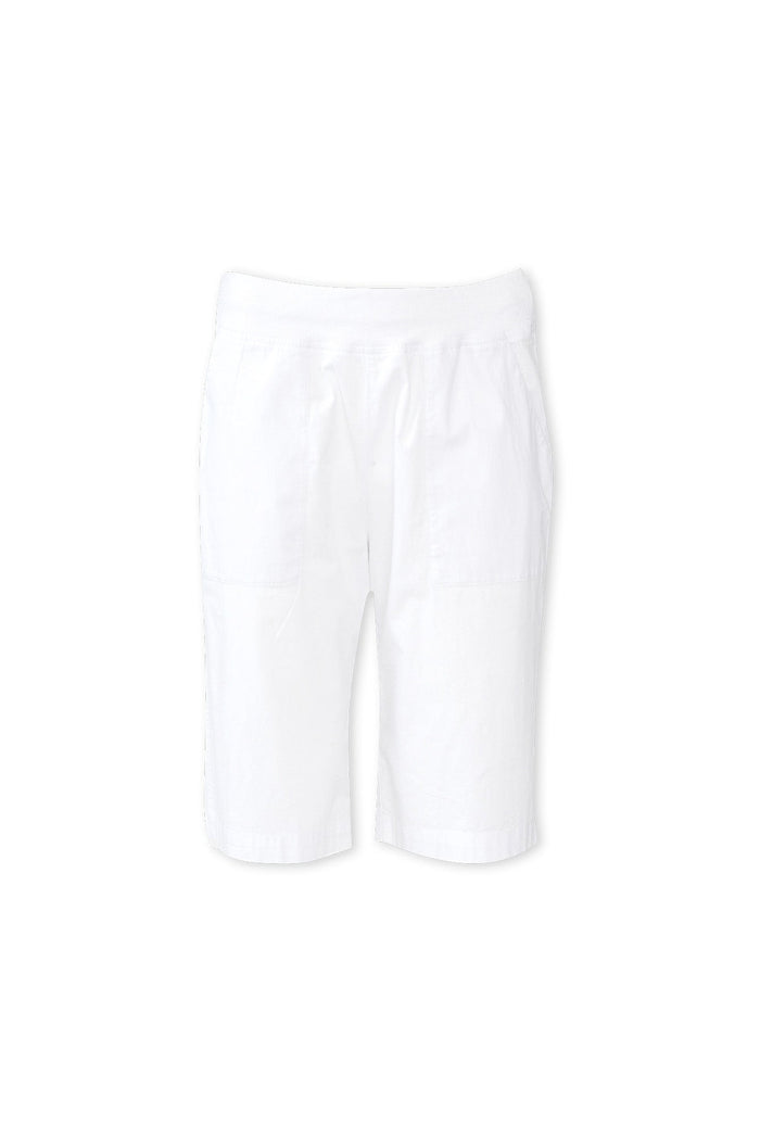 Wilson White Cotton Shorts,ghost-mani
