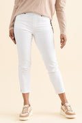 Winslet White 7/8 Pants,brunette model,Front of Outfit,alt text|model:Cara