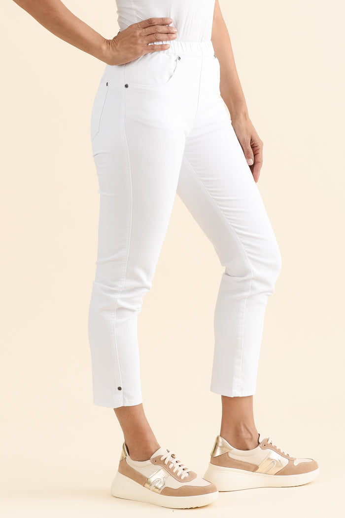 Winslet White 7/8 Pants,brunette model,Side of Outfit,alt text|model:Cara