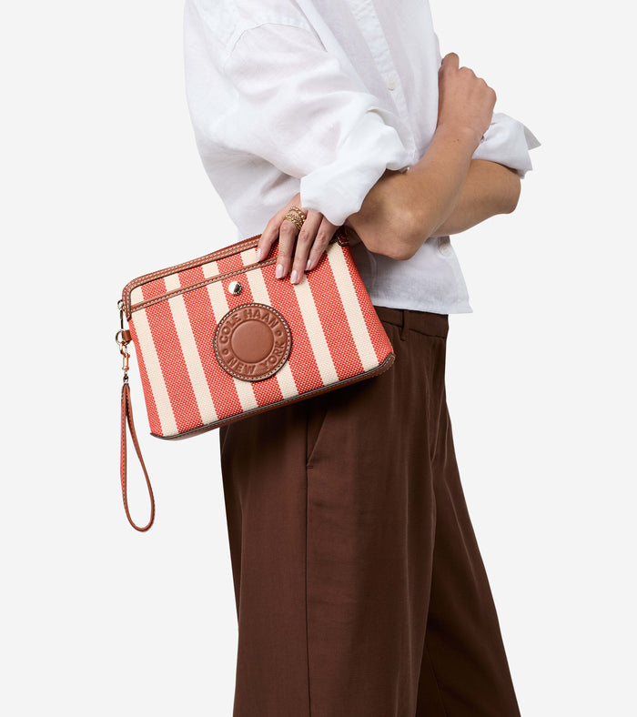 Women's Amagansett Canvas Pouch-Summer Fig Stripe Print