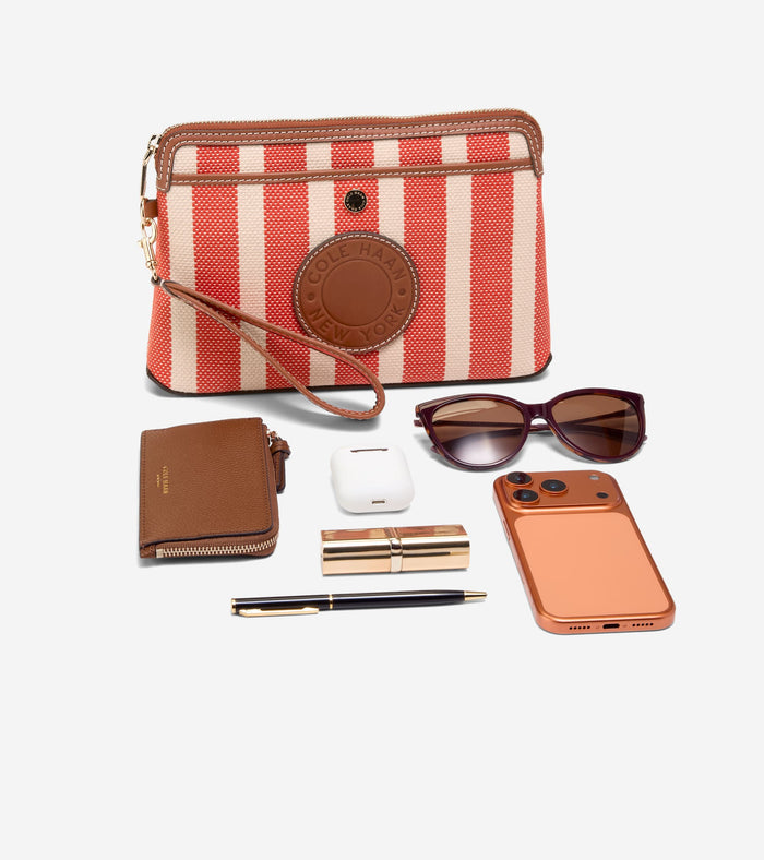 Women's Amagansett Canvas Pouch-Summer Fig Stripe Print