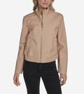 Women's Bomber Style Jacket-Light Sand