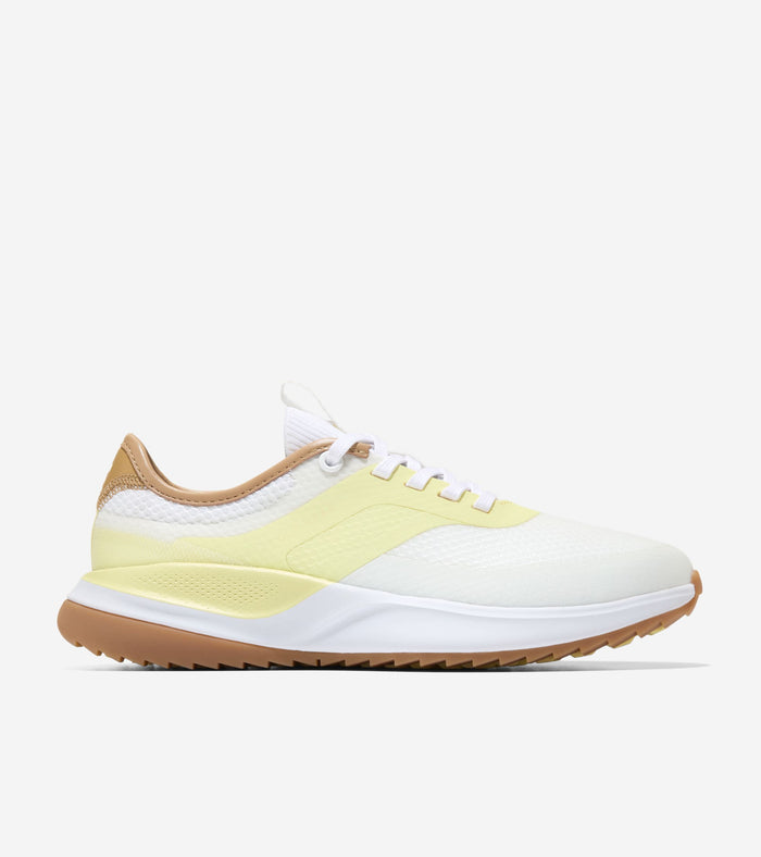 Women's GrandPrø All-Day Golf Shoes-White-Buckwheat-Wax Yellow