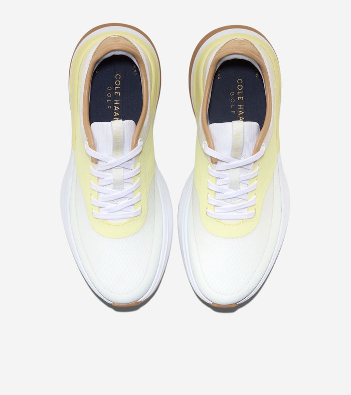 Women's GrandPrø All-Day Golf Shoes-White-Buckwheat-Wax Yellow