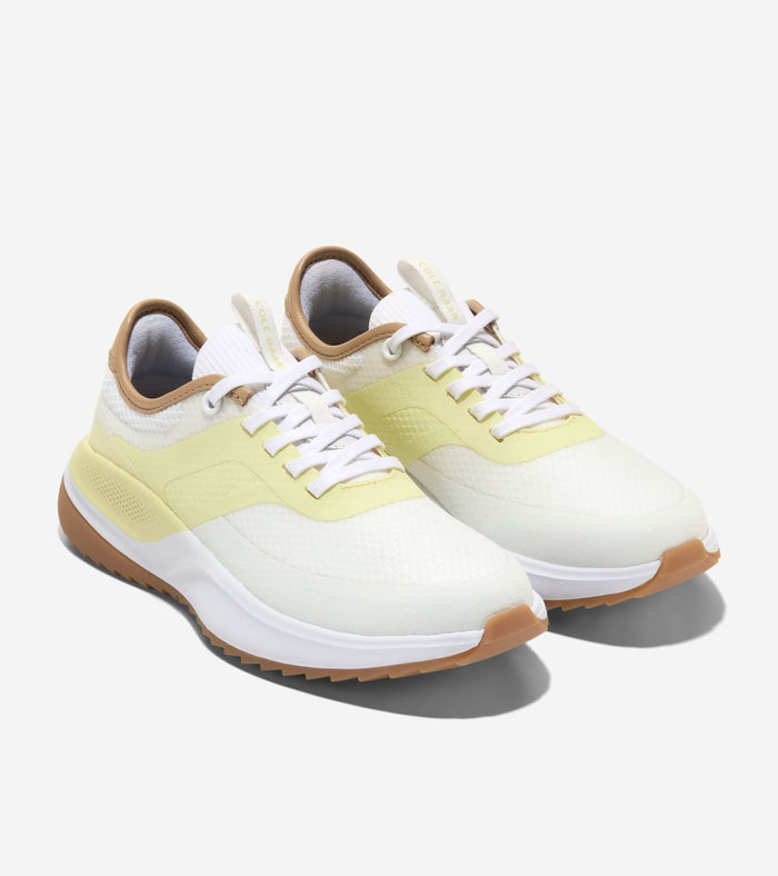 Women's GrandPrø All-Day Golf Shoes-White-Buckwheat-Wax Yellow