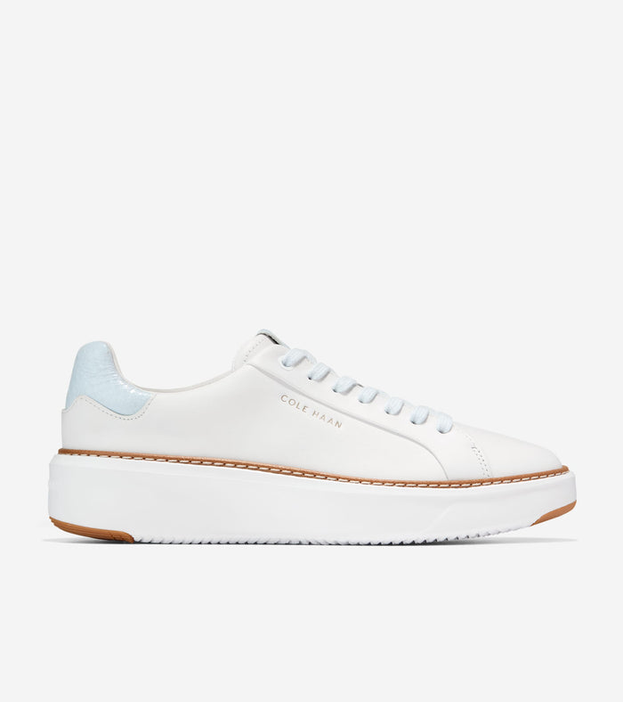 Women's GrandPrø Topspin Sneakers-White-Ballad Blue Snake Print