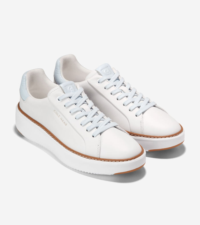 Women's GrandPrø Topspin Sneakers-White-Ballad Blue Snake Print