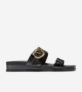 Women's Oaklynn Double Band Footbed Sandals-Black Croc Print