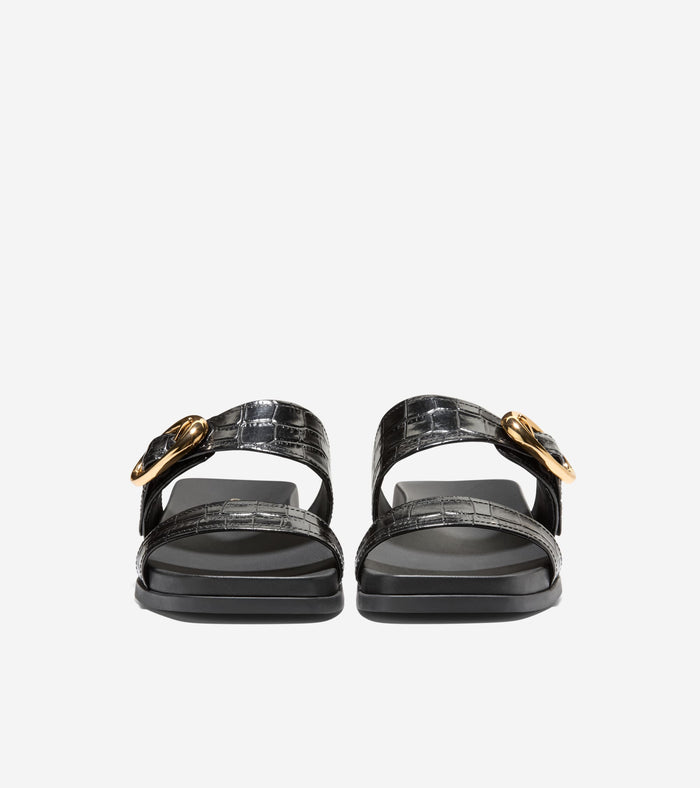 Women's Oaklynn Double Band Footbed Sandals-Black Croc Print