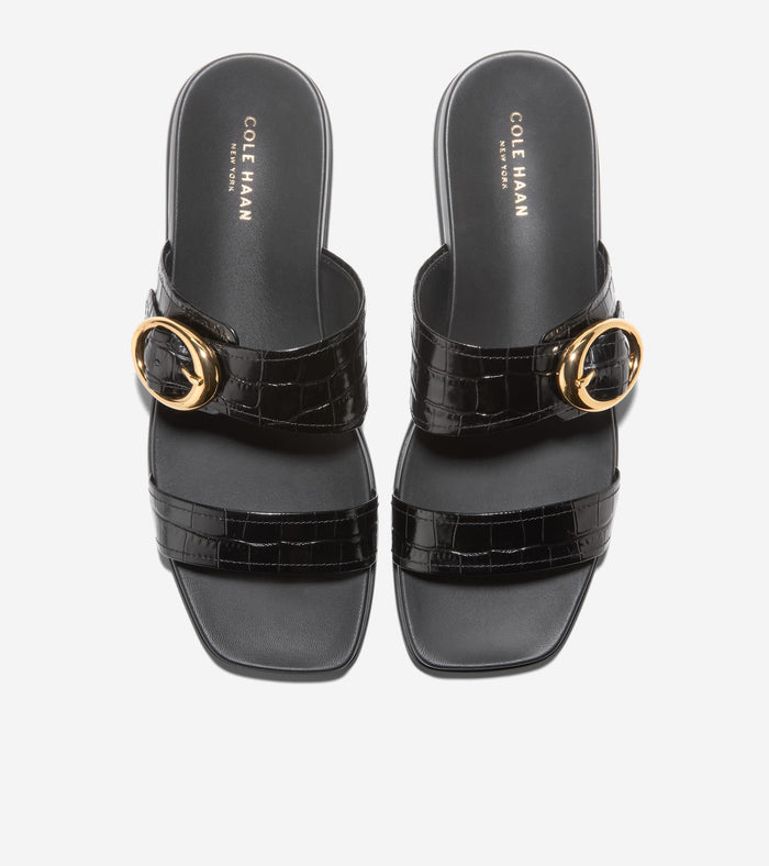 Women's Oaklynn Double Band Footbed Sandals-Black Croc Print