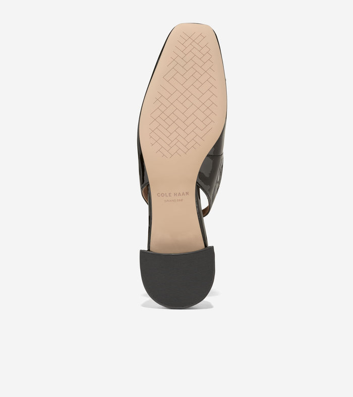 Women's Patsy Bow Slingback Pumps-Black Patent