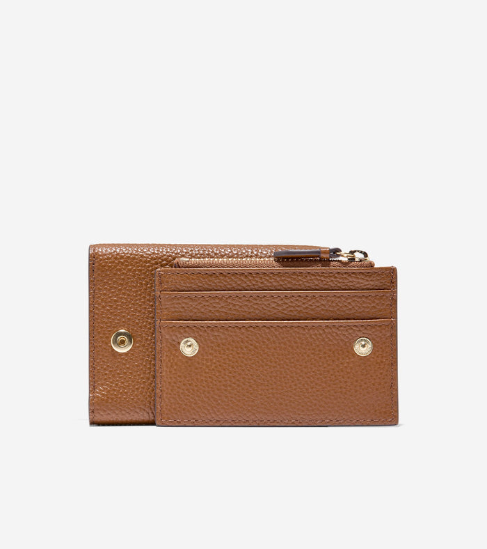 Women's Rachel Compact Wallet with Removable Card Case-New Caramel