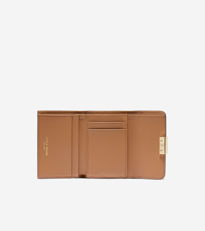 Women's Rachel Compact Wallet with Removable Card Case-New Caramel