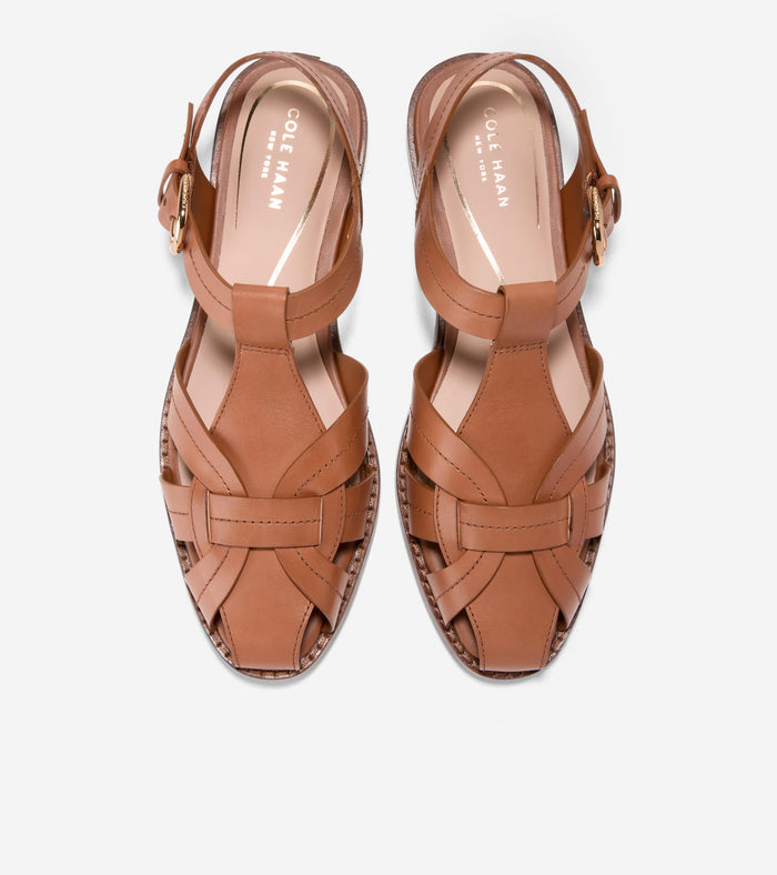 Women's Rosette Fisherman Sandals-British Tan