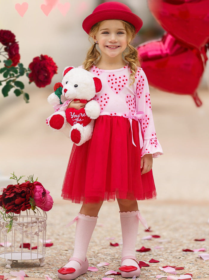 Valentines Day Outfits | Girls Heart Print Tutu Dress | Girls Boutique