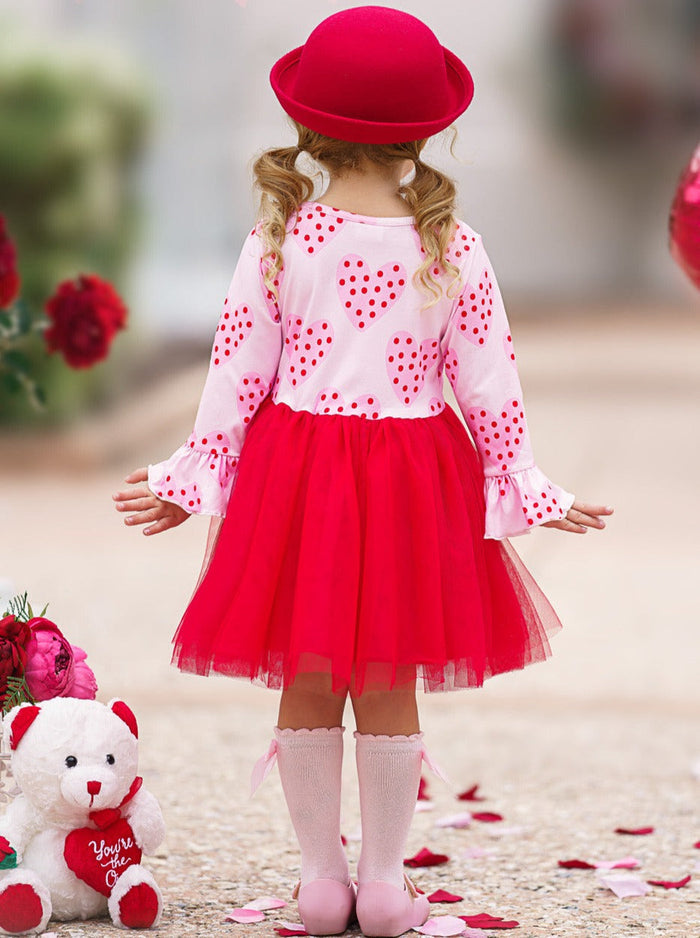 Valentines Day Outfits | Girls Heart Print Tutu Dress | Girls Boutique