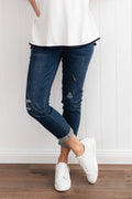 Zadie Distressed Dark Blue Stretch Jeans,Lifestyle