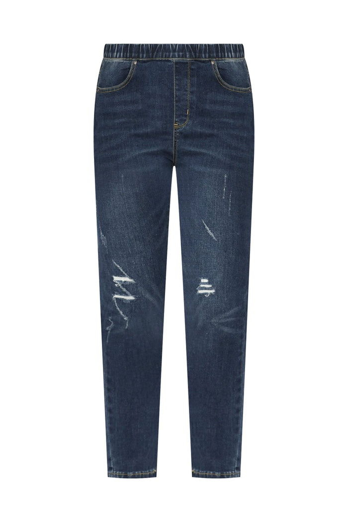 Zadie Distressed Dark Blue Stretch Jeans,ghost-mani