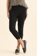 Zara Black Stretch Cropped Pants,Brunette model,alt text|model:MJ