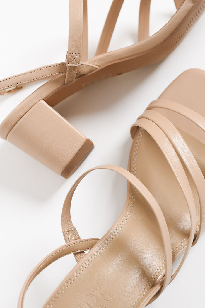 Zella Nude Leather Strappy Heel